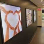 Cadre mural sublimé SG avec design lumineux en forme de cœur, impression artistique haute brillance