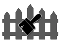 Patio and fence staining icon